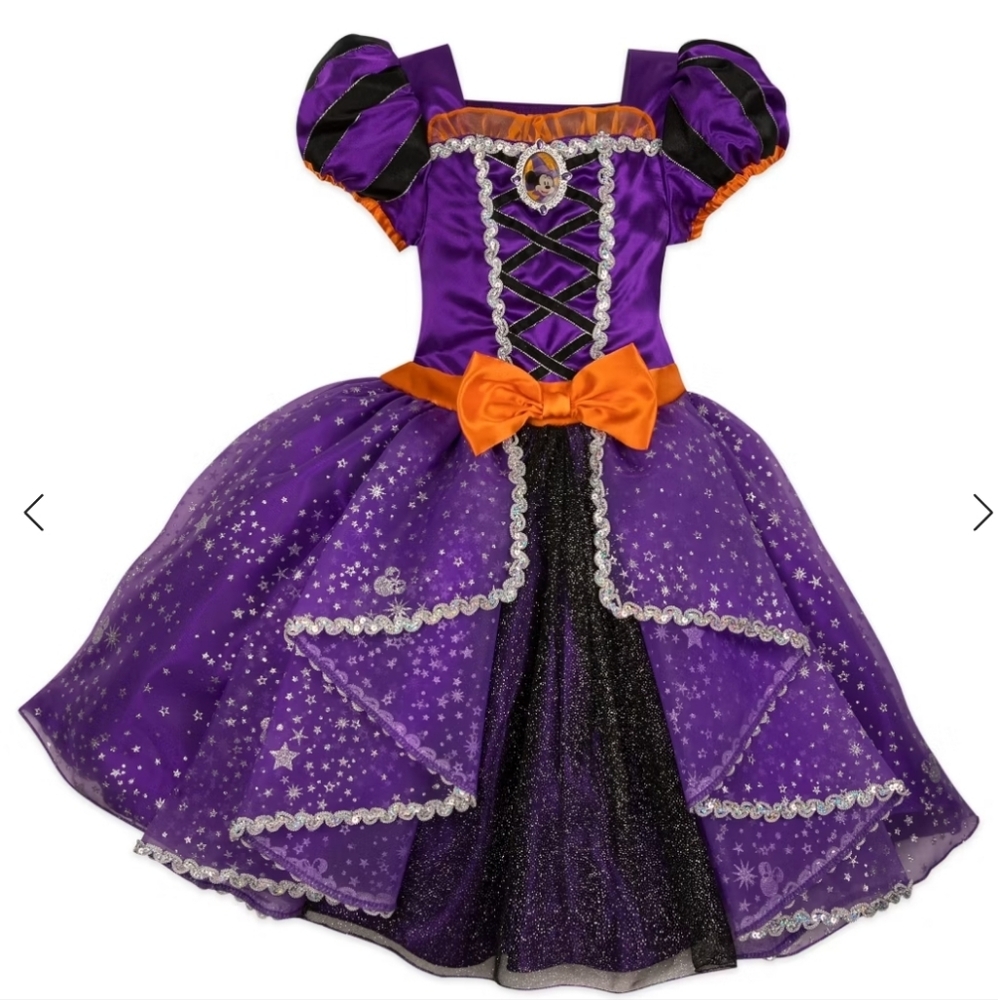 Disney Minnie Mouse Witch Purple and Orange Costume With Hat - 9/10 - Picture 2 of 14